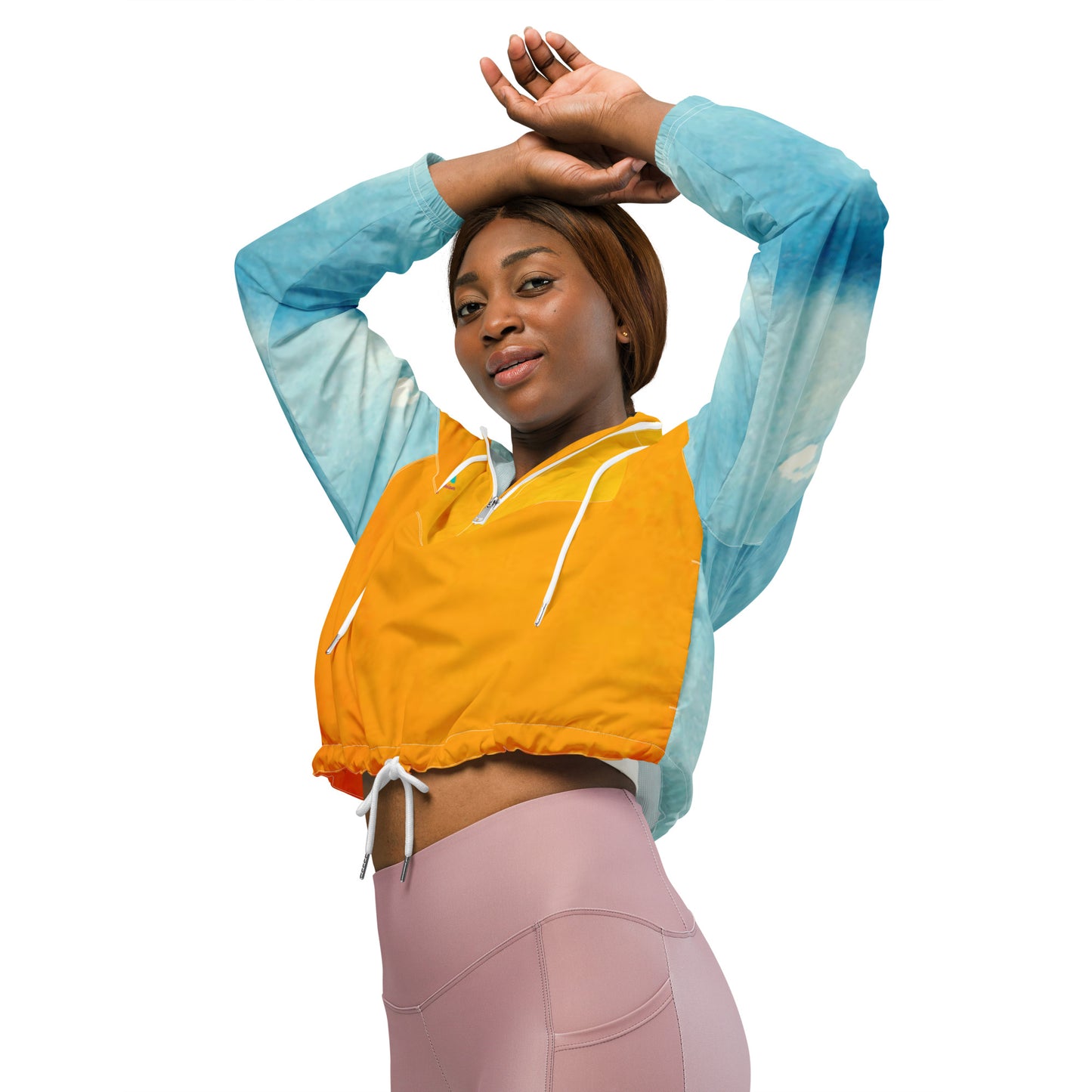 Sunset Orange&Sky Blue -Signature Cropped Windbreaker