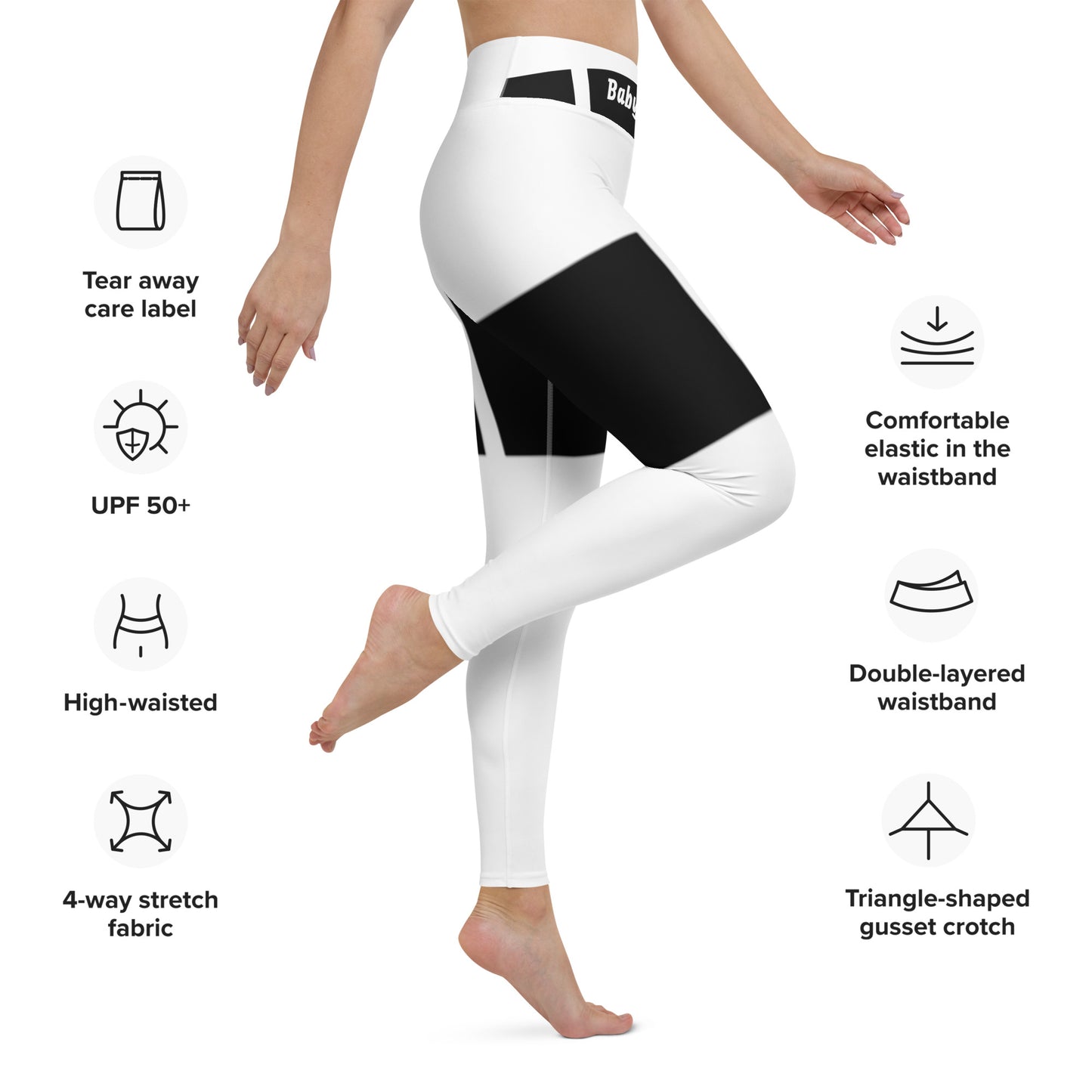 Baby Girl Garter Leggings- Black&White