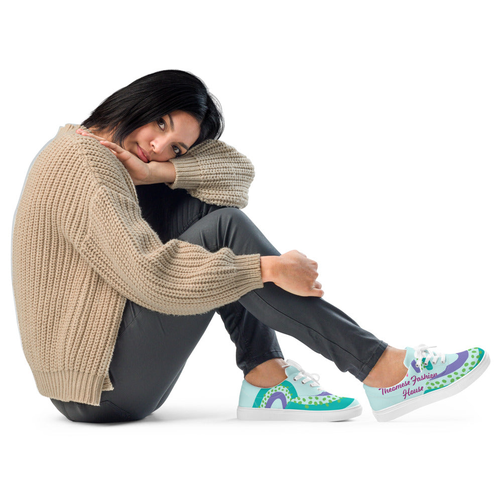 Brand- lace-up canvas shoes